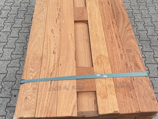 Ca. 70x Angelim Pedra planken geschaafd, 21x145mm, lengte 250cm